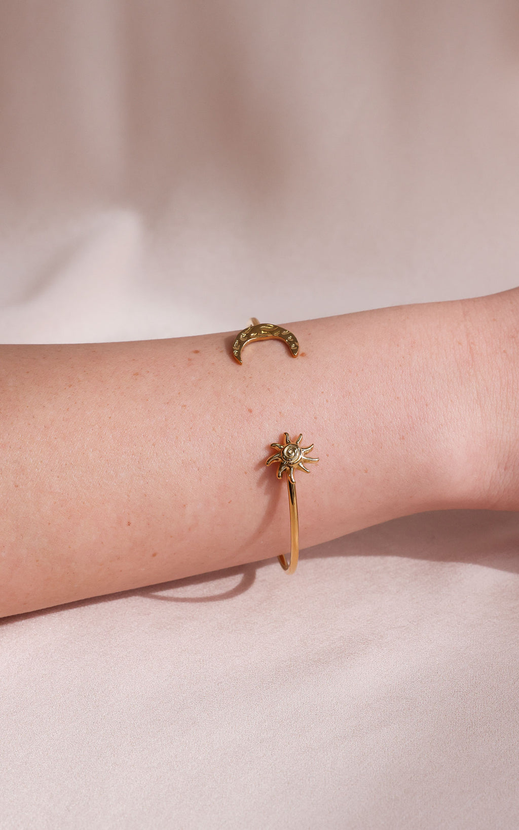 Soluna Cuff Bangle - Gold Sun Moon