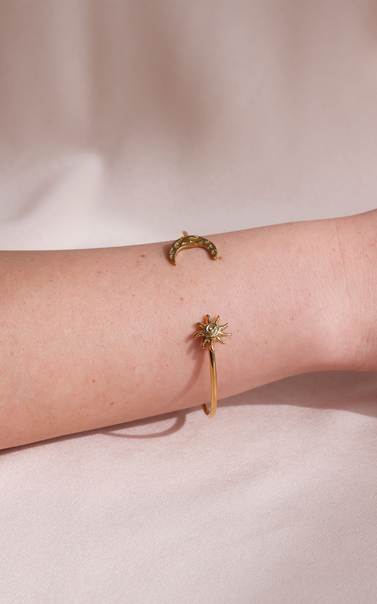 Soluna Cuff Bangle - Gold Sun Moon