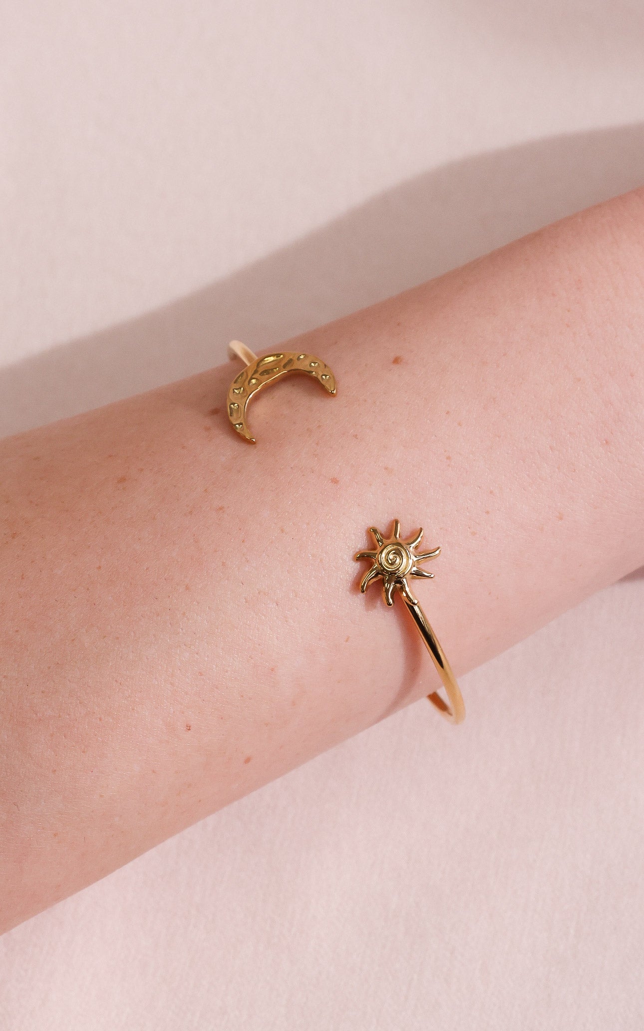 Soluna Cuff Bangle - Gold Sun Moon
