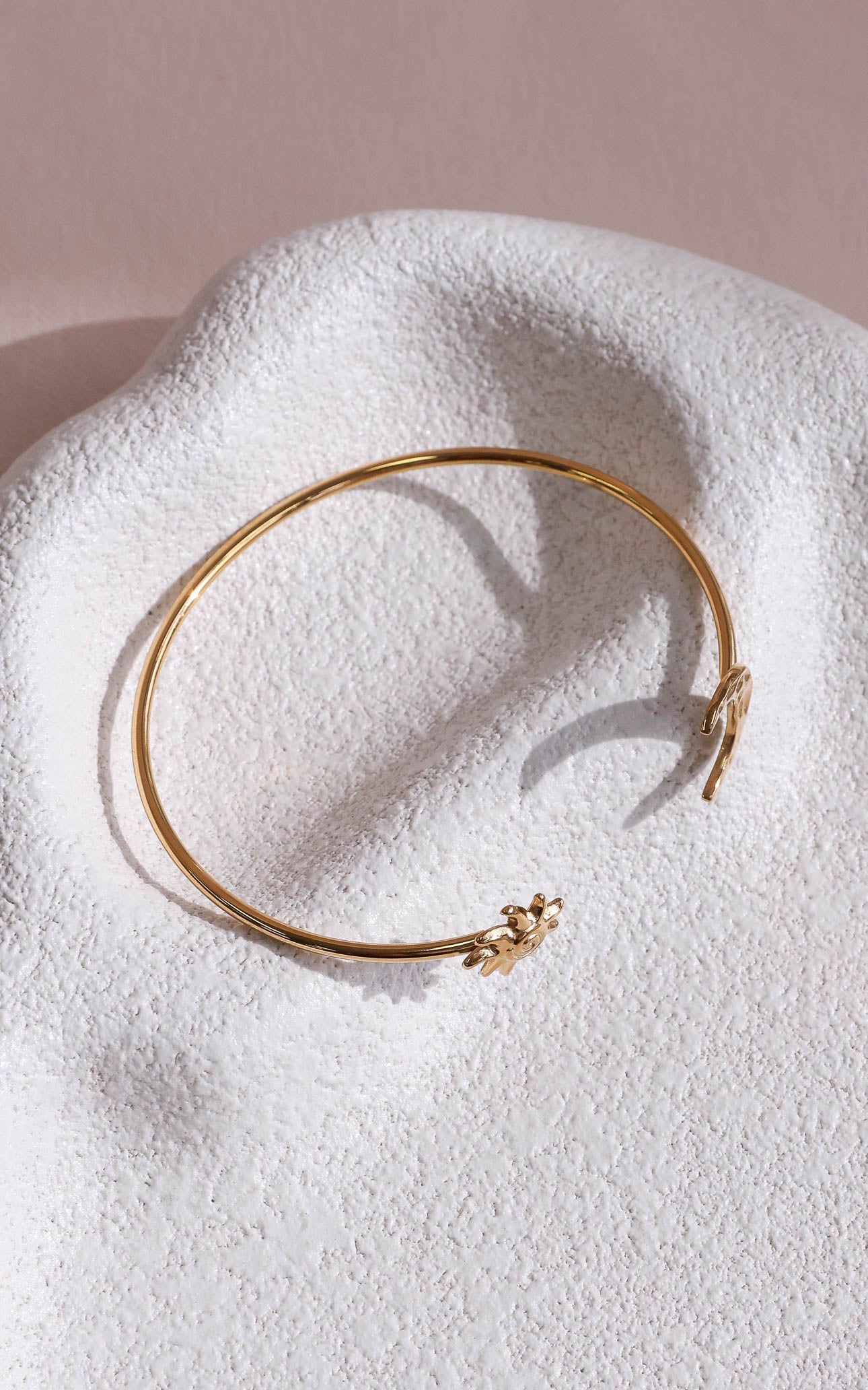 Soluna Cuff Bangle - Gold Sun Moon