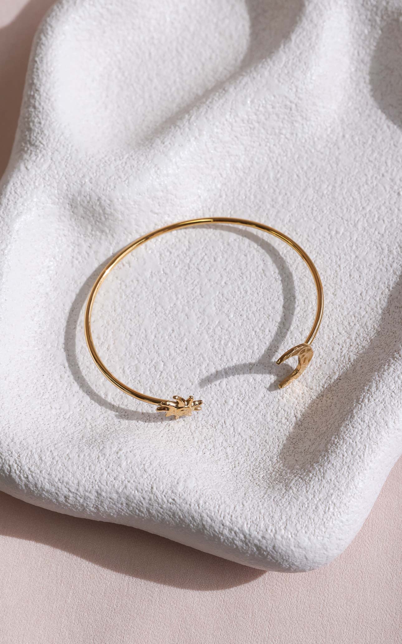 Soluna Cuff Bangle - Gold Sun Moon