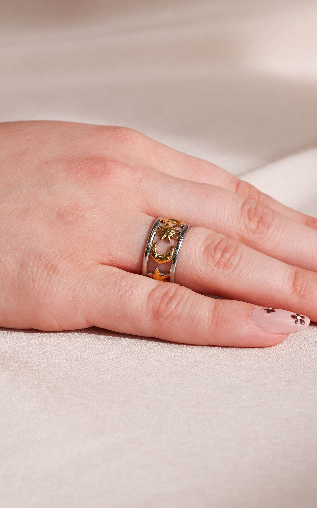 Soluna Ring - Silver Gold Celestial