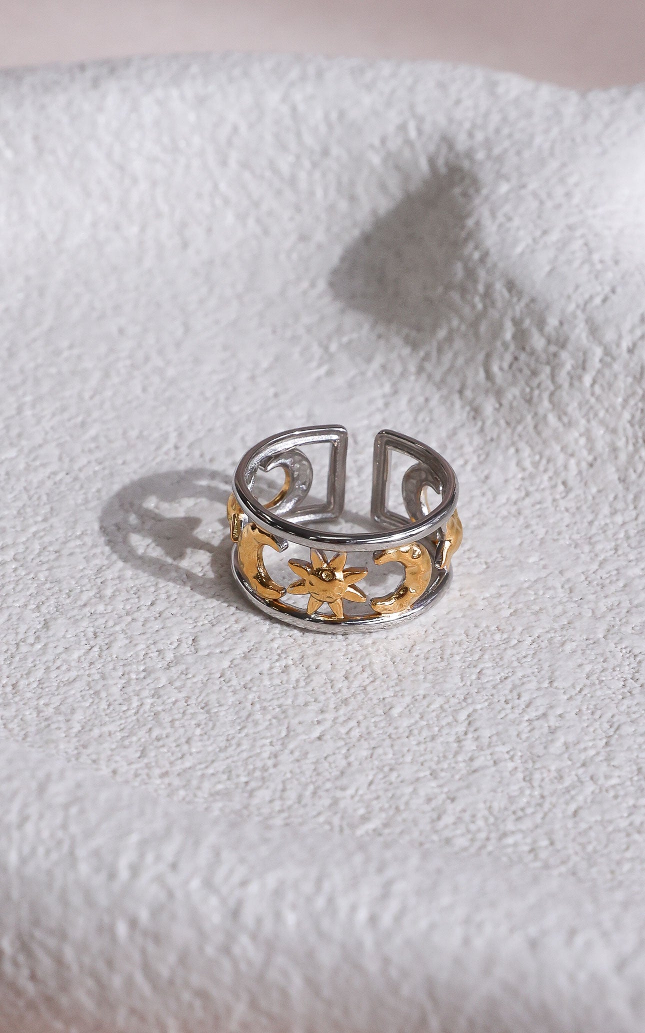 Soluna Ring - Silver Gold Celestial – By Amica