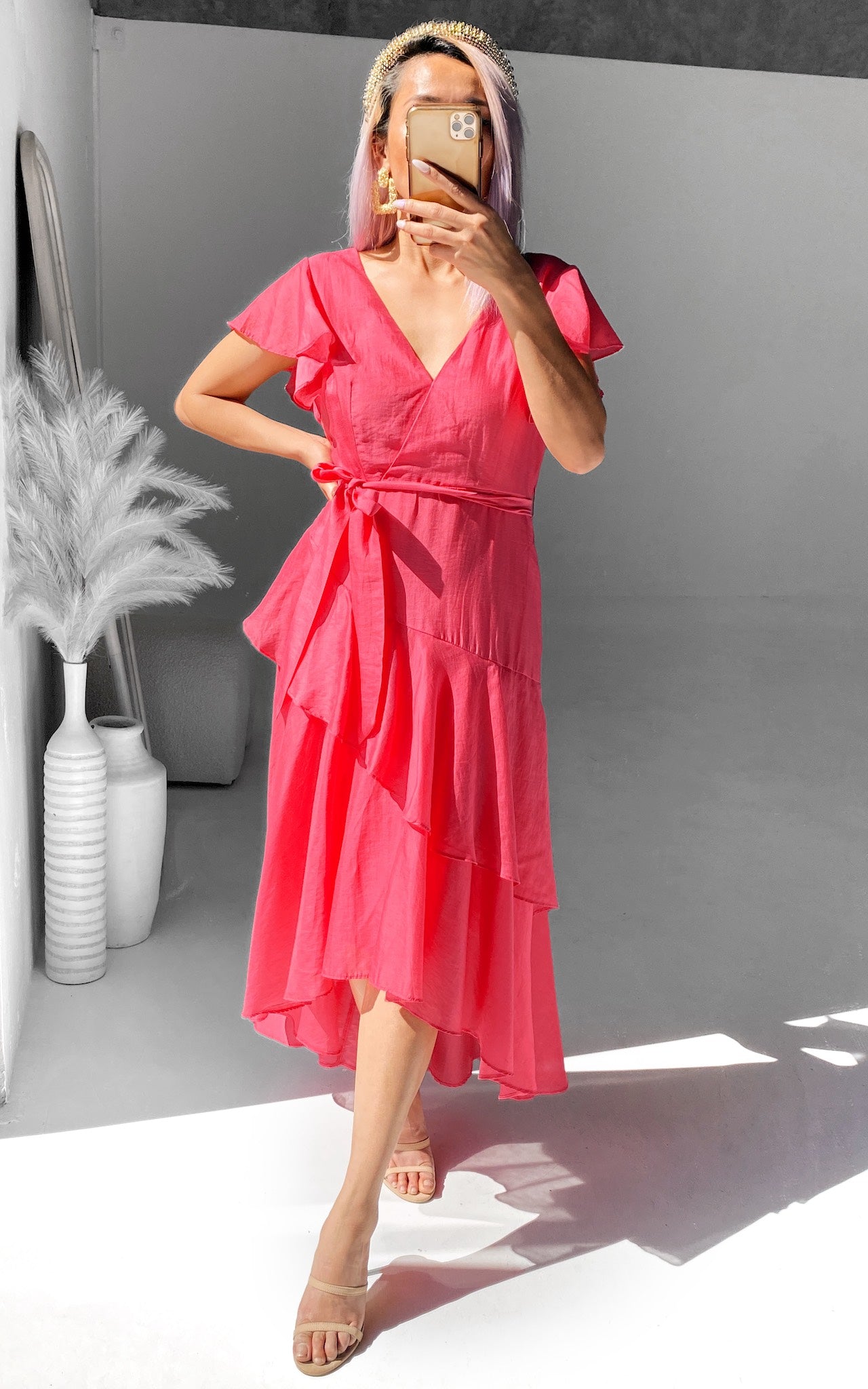 Sophia Maxi Dress - Watermelon Red