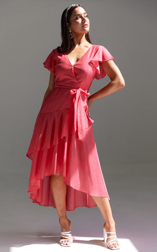 Sophia Maxi Dress - Watermelon Red