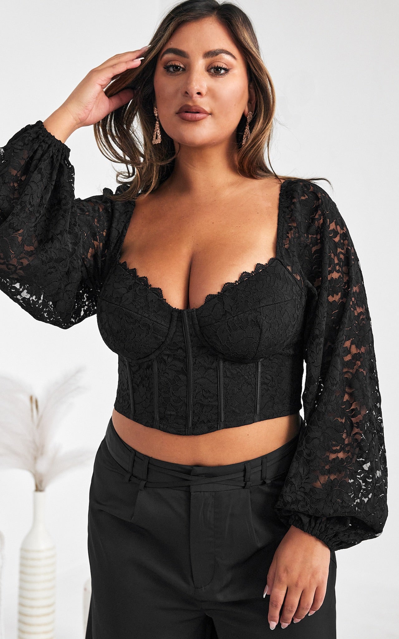 Soulmate Lace Crop Top - Black