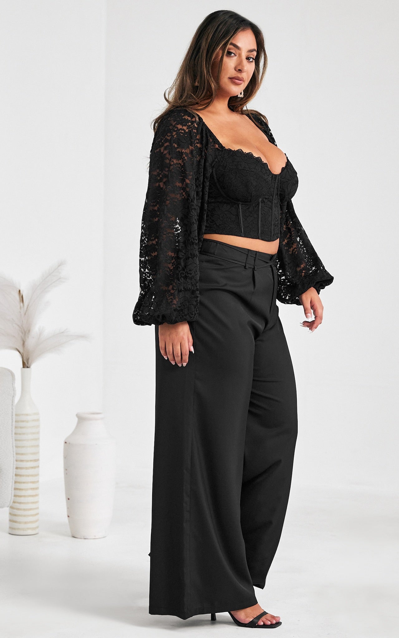 Soulmate Lace Crop Top - Black