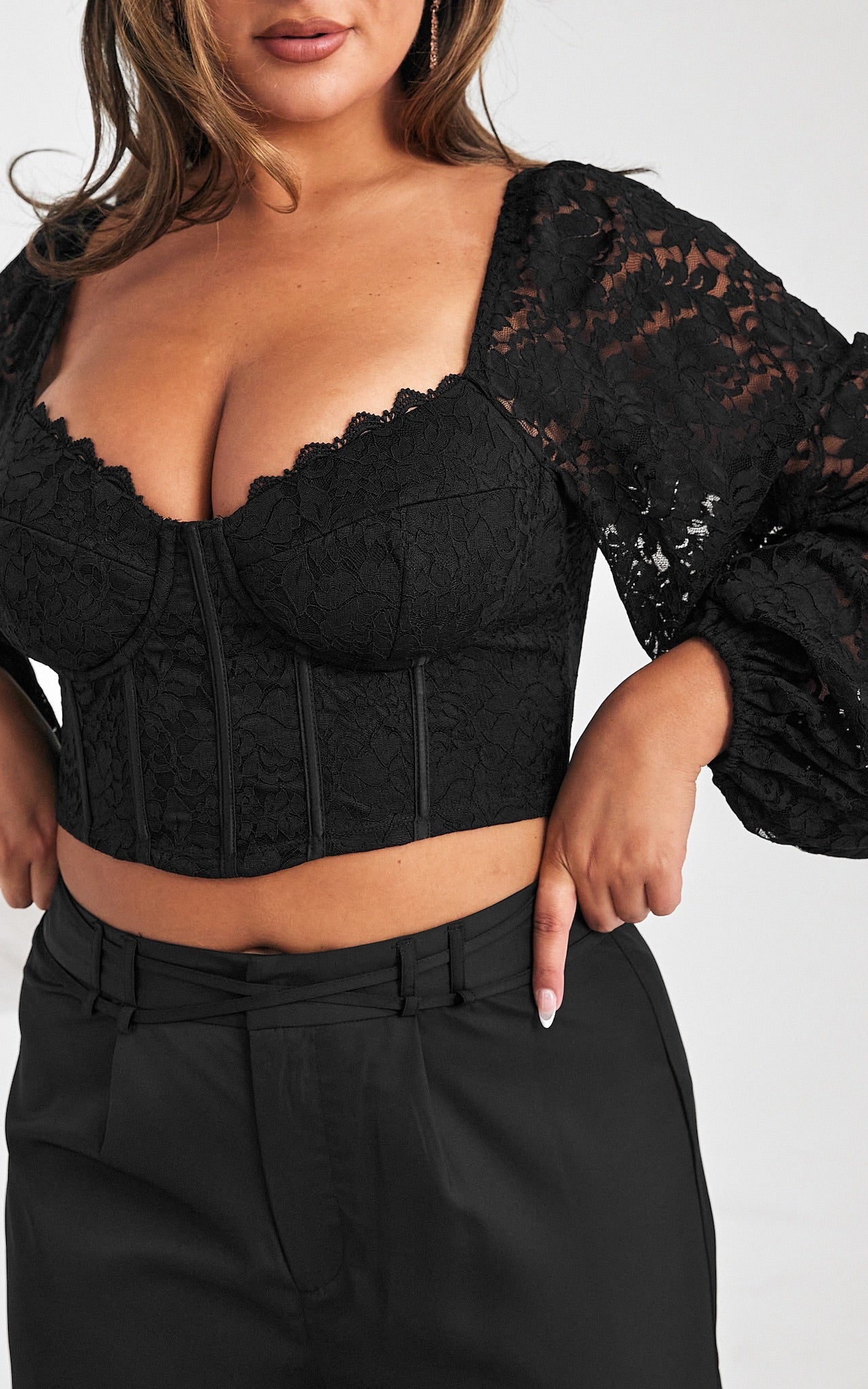 Soulmate Lace Crop Top - Black