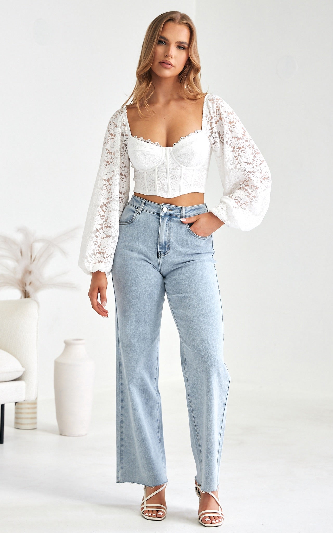 Soulmate Lace Crop Top - White