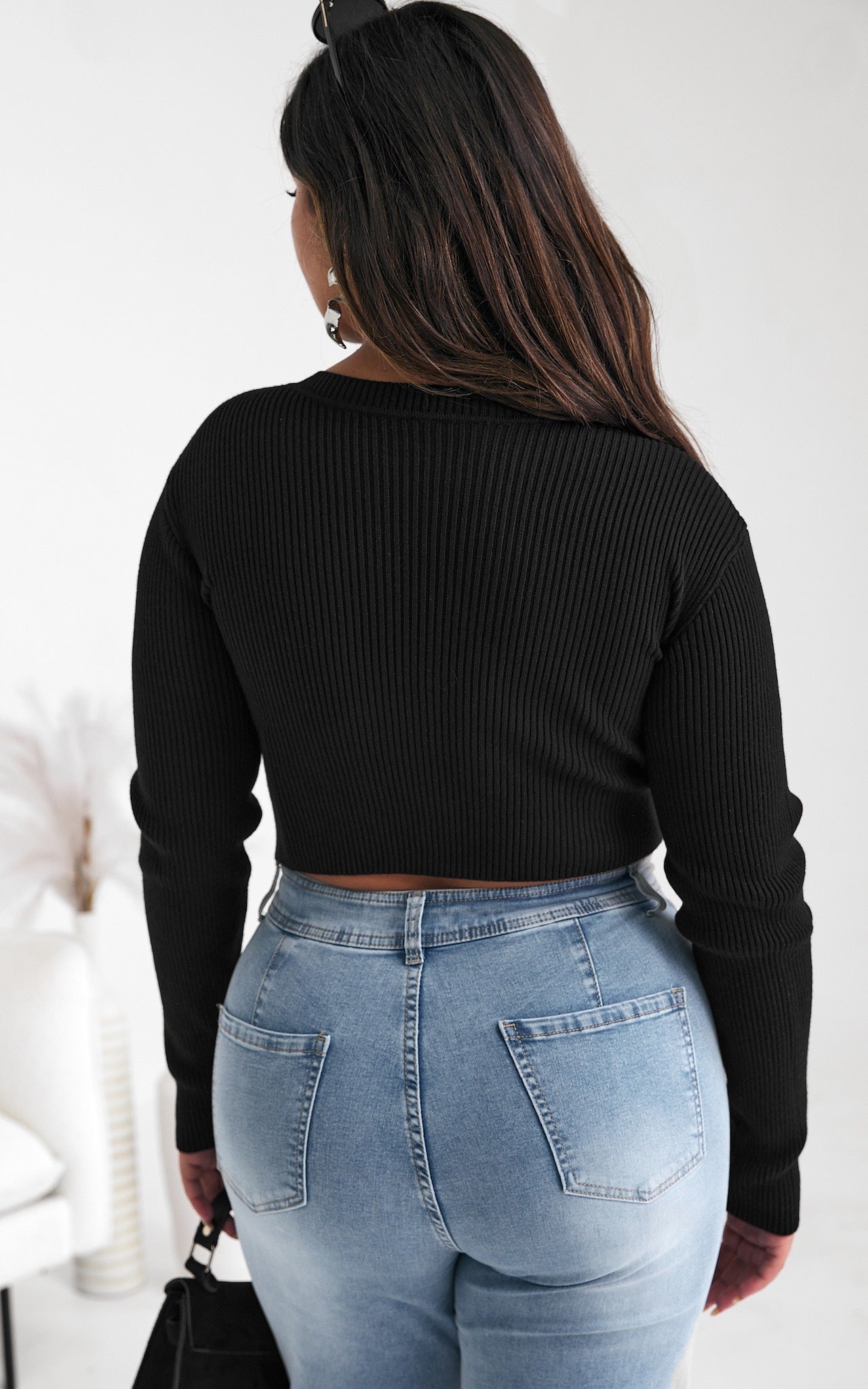 Starkie Knit Crop Top - Black