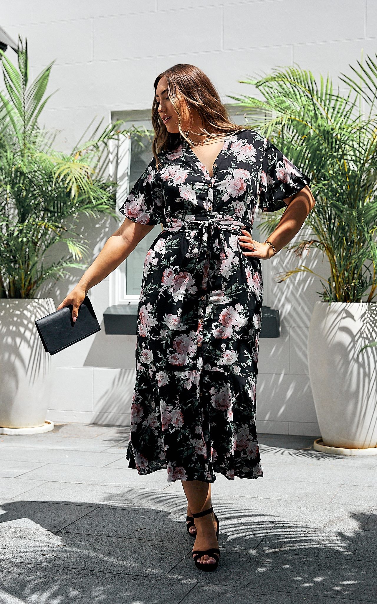 Sunday Dress - Black Floral