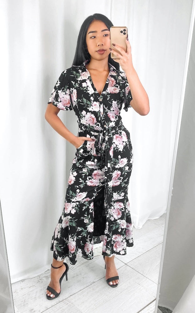 Sunday Dress - Black Floral