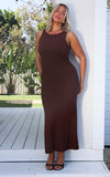 Sylvie Maxi Dress - Chocolate Brown