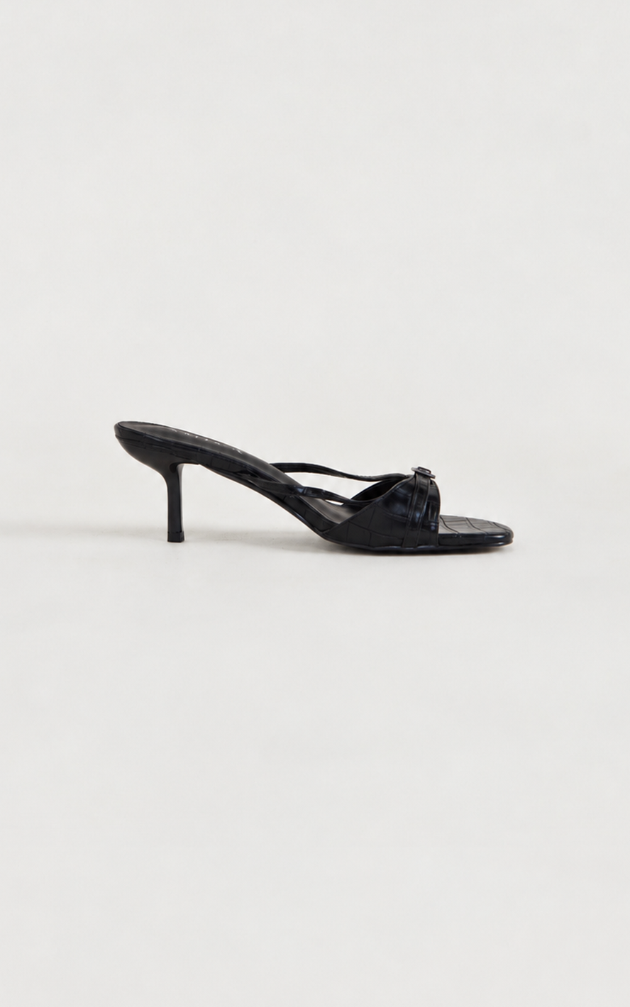 Saylor Mid Heels - Black Croc