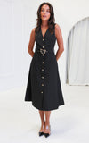 Seddiq Vest Midi Dress - Black