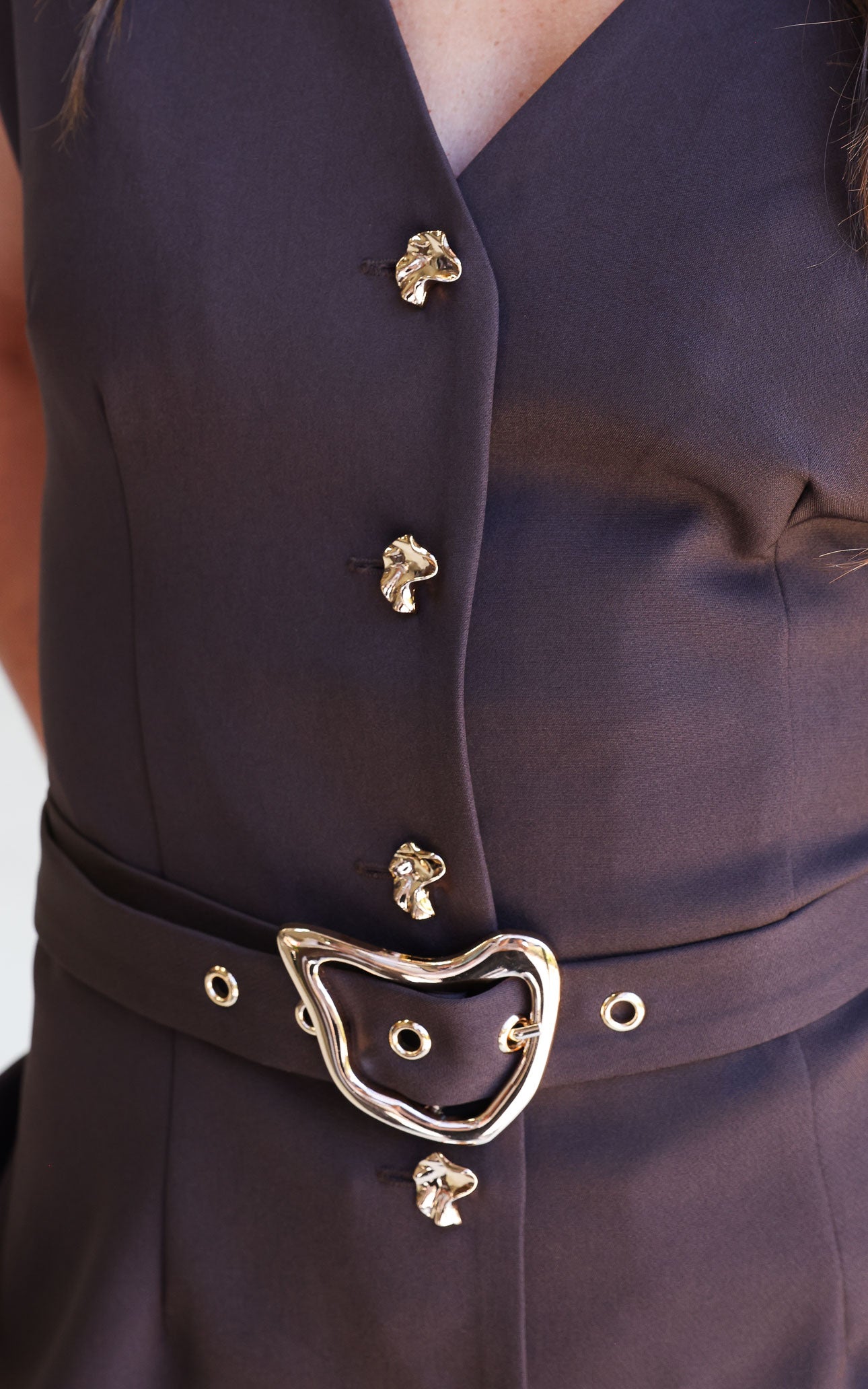 Selique Vest Top - Dark Brown