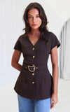 Selique Vest Top - Dark Brown