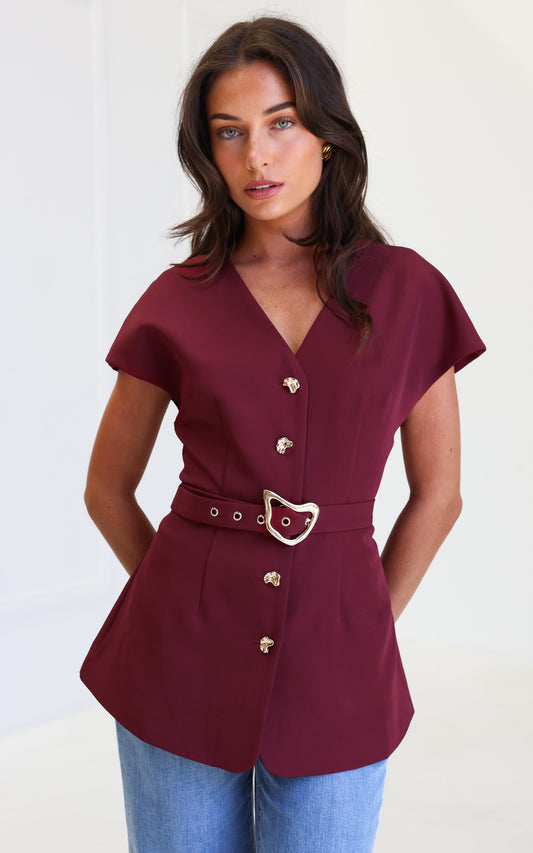 Selique Vest Top - Wine