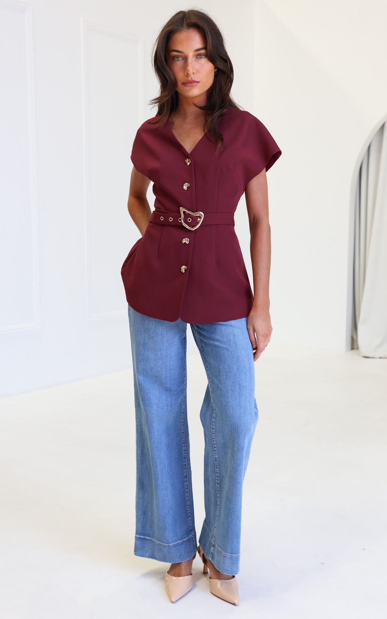 Selique Vest Top - Wine