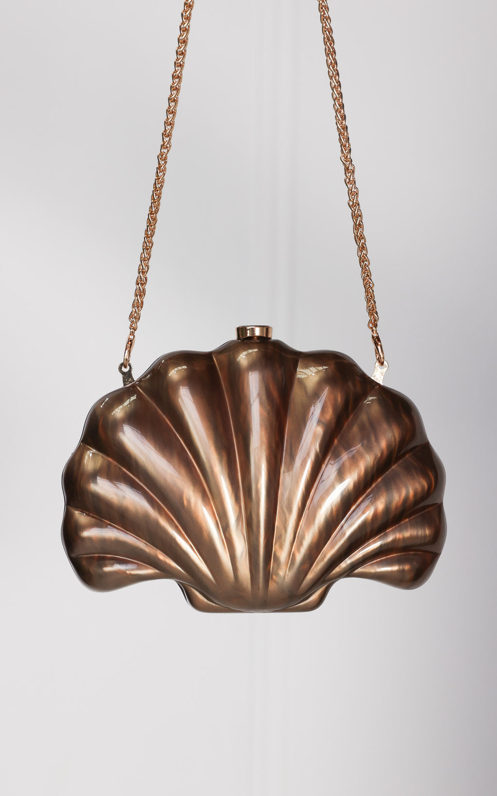 Serenade Shell Clutch Bag - Mocha Pearl