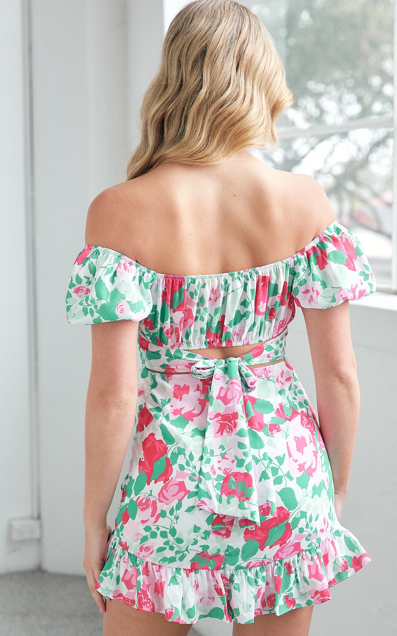 Talise Dress - Pink Green Floral