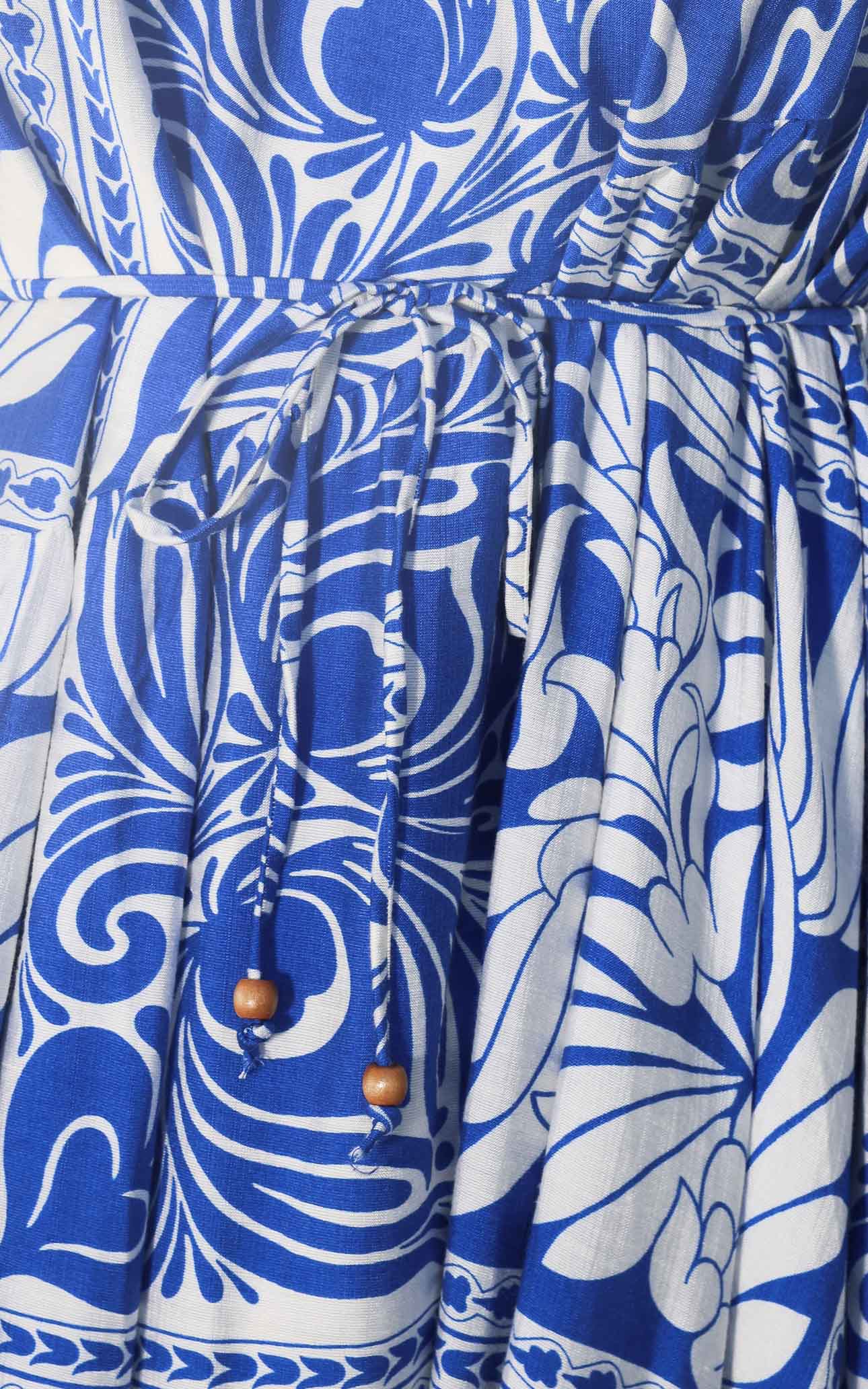 Talitha Maxi Dress - Blue White Print