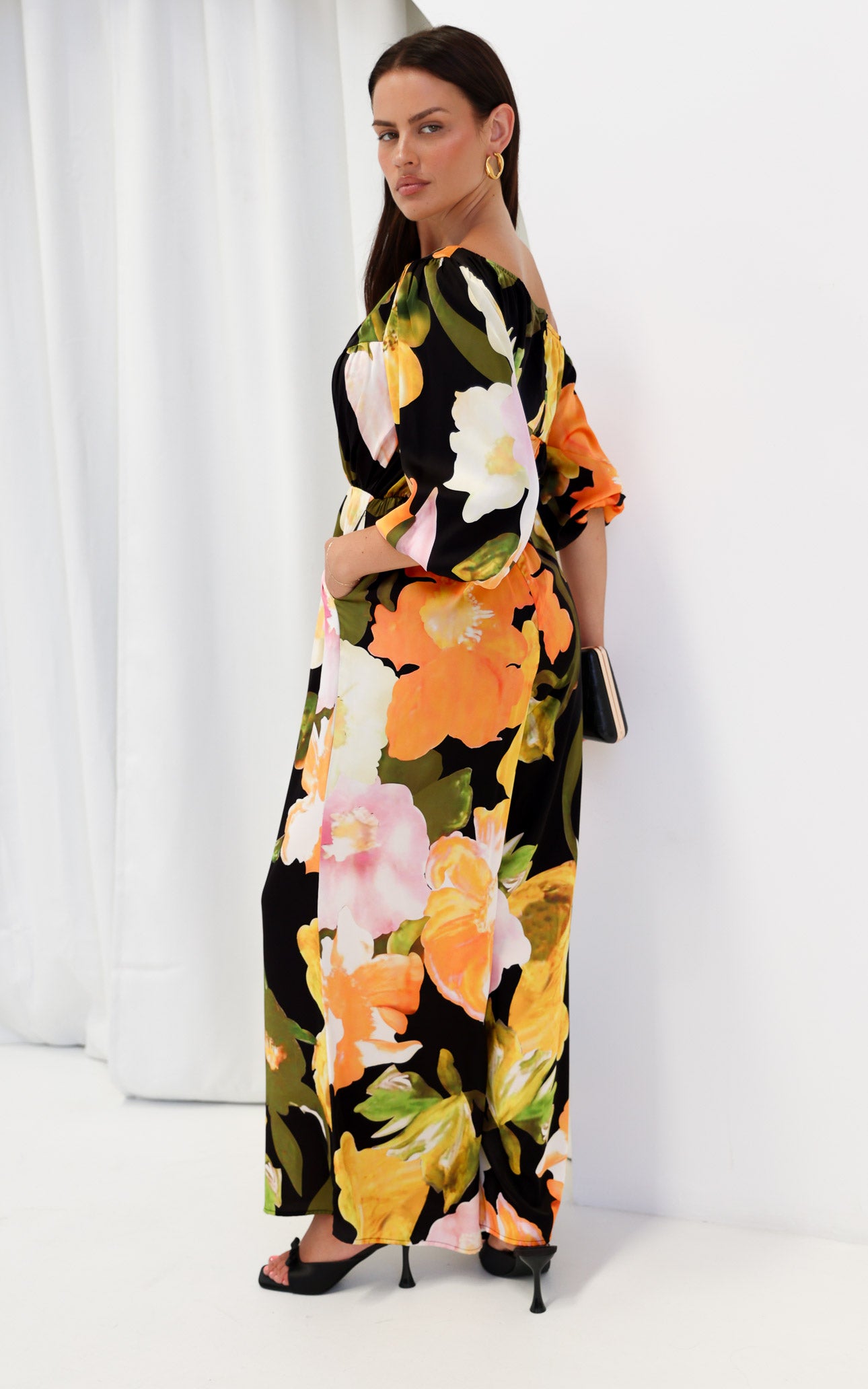 Tabitha Wide Leg Jumpsuit - Black Multi Floral