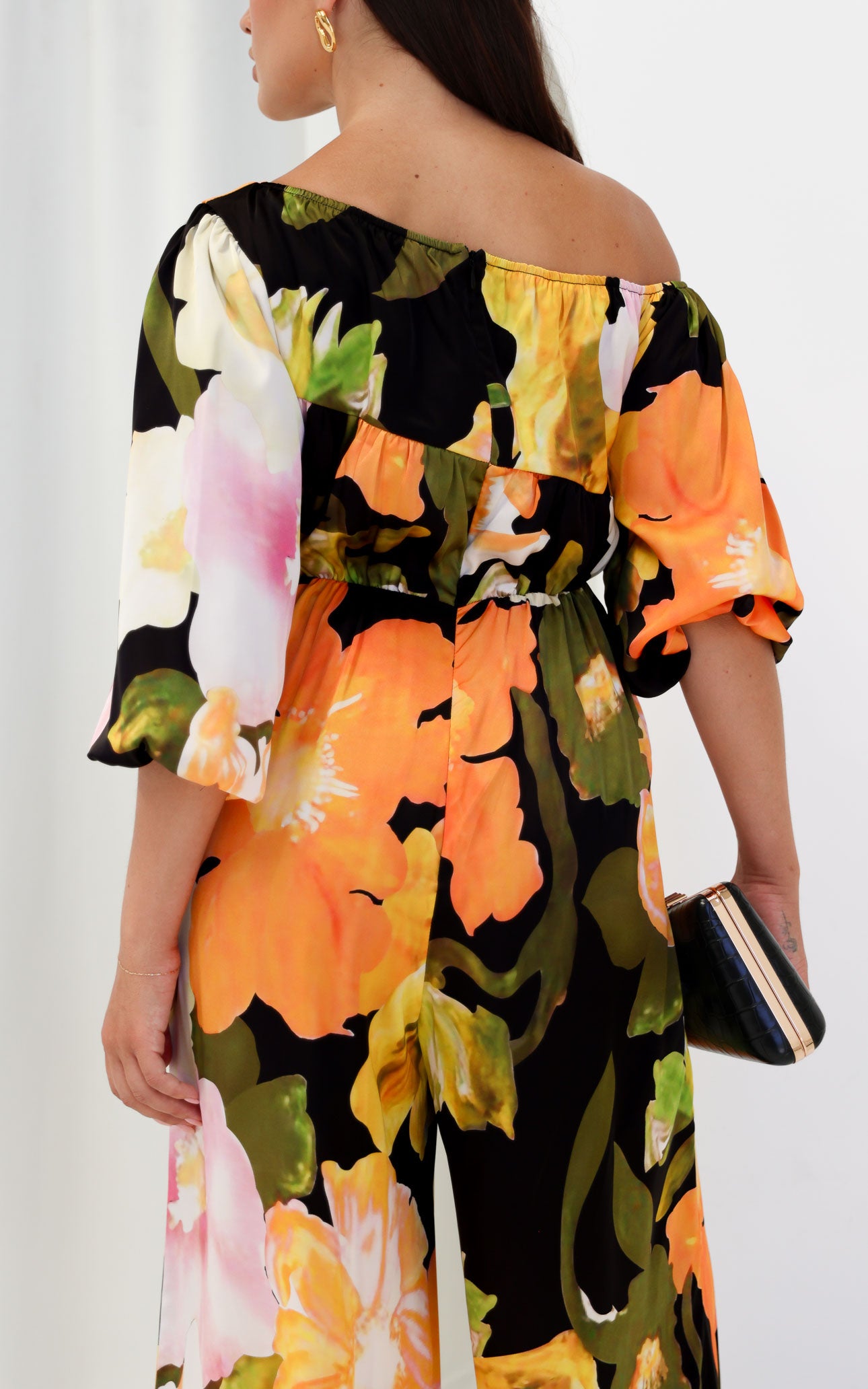 Tabitha Wide Leg Jumpsuit - Black Multi Floral