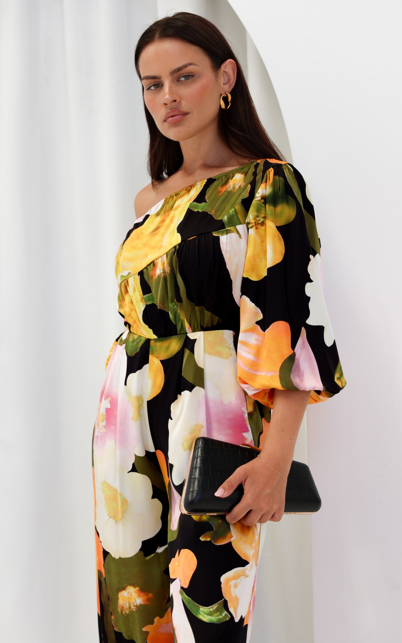 Tabitha Wide Leg Jumpsuit - Black Multi Floral