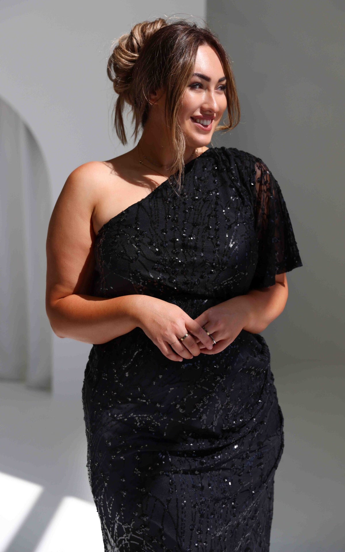 Tallulah Sequin Maxi Dress - Black