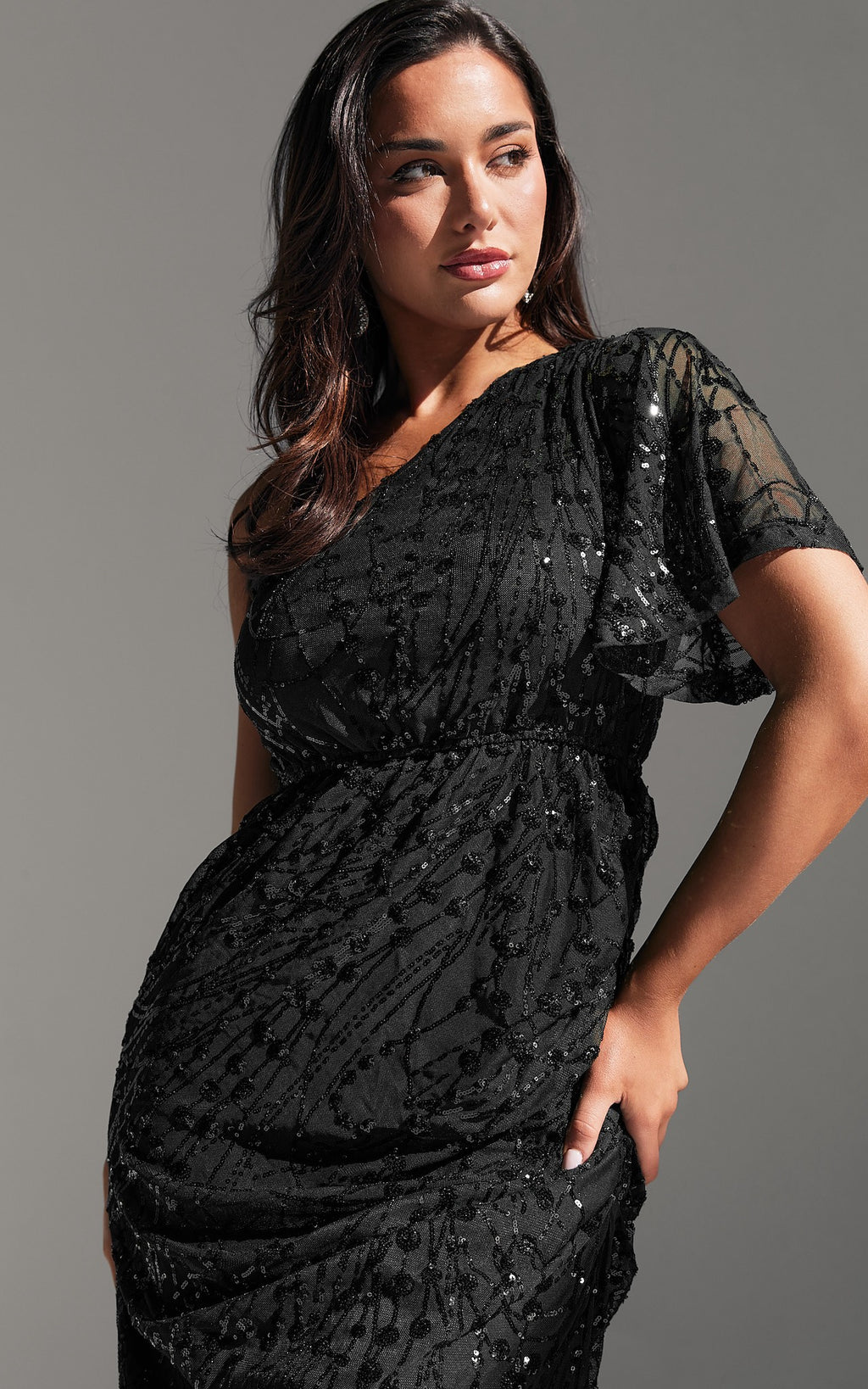 Tallulah Sequin Maxi Dress - Black