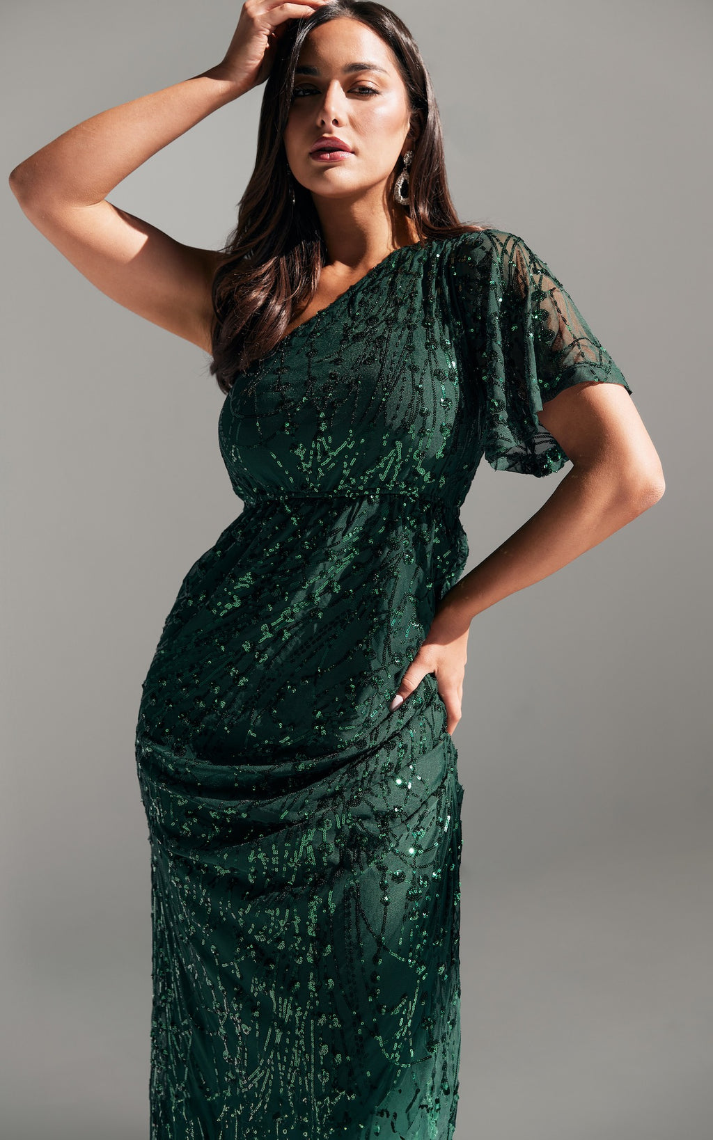 Tallulah Sequin Maxi Dress - Emerald