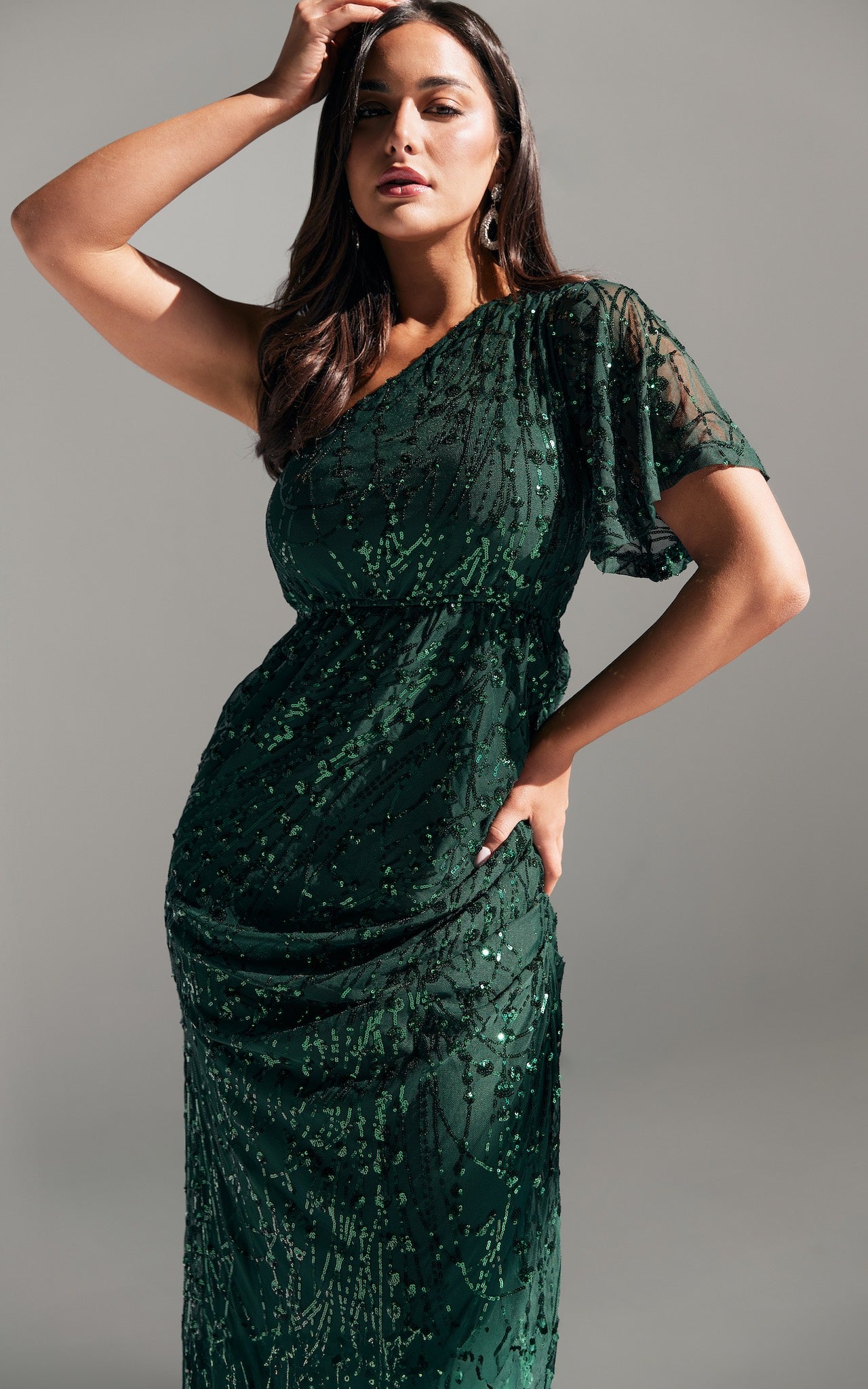 Tallulah Sequin Maxi Dress - Emerald