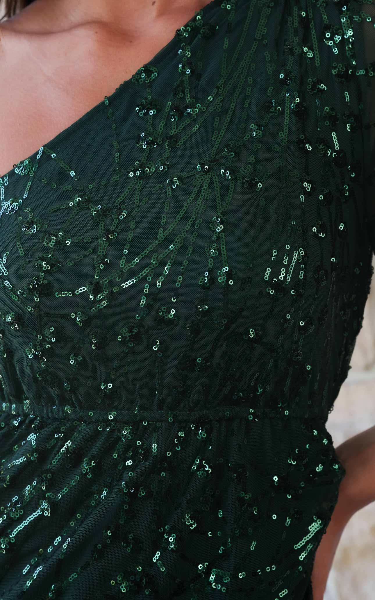 Tallulah Sequin Maxi Dress - Emerald