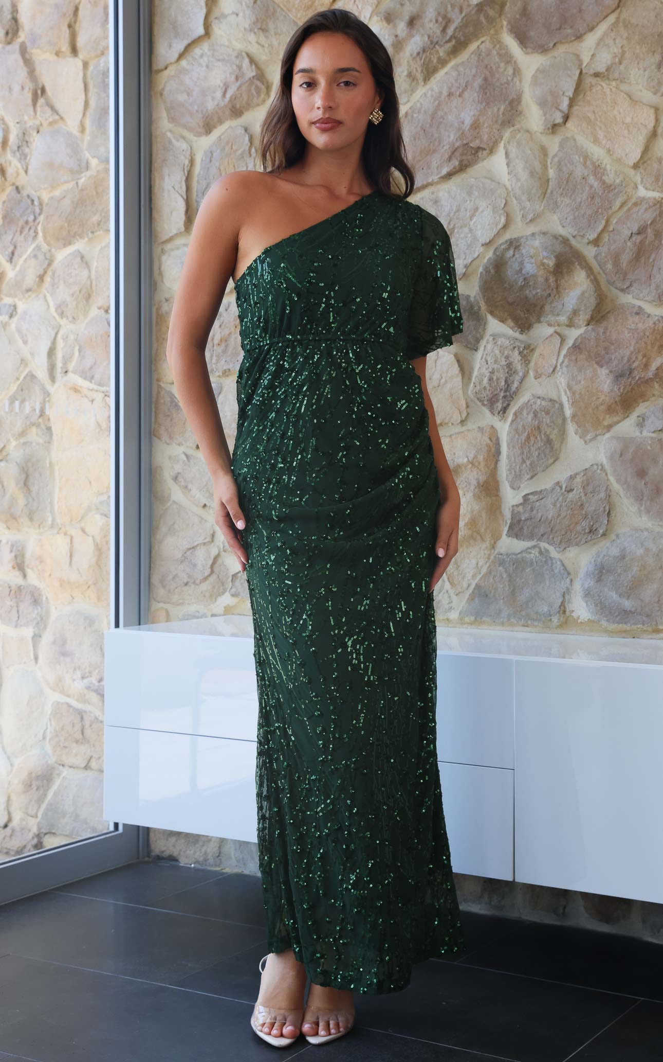 Tallulah Sequin Maxi Dress - Emerald