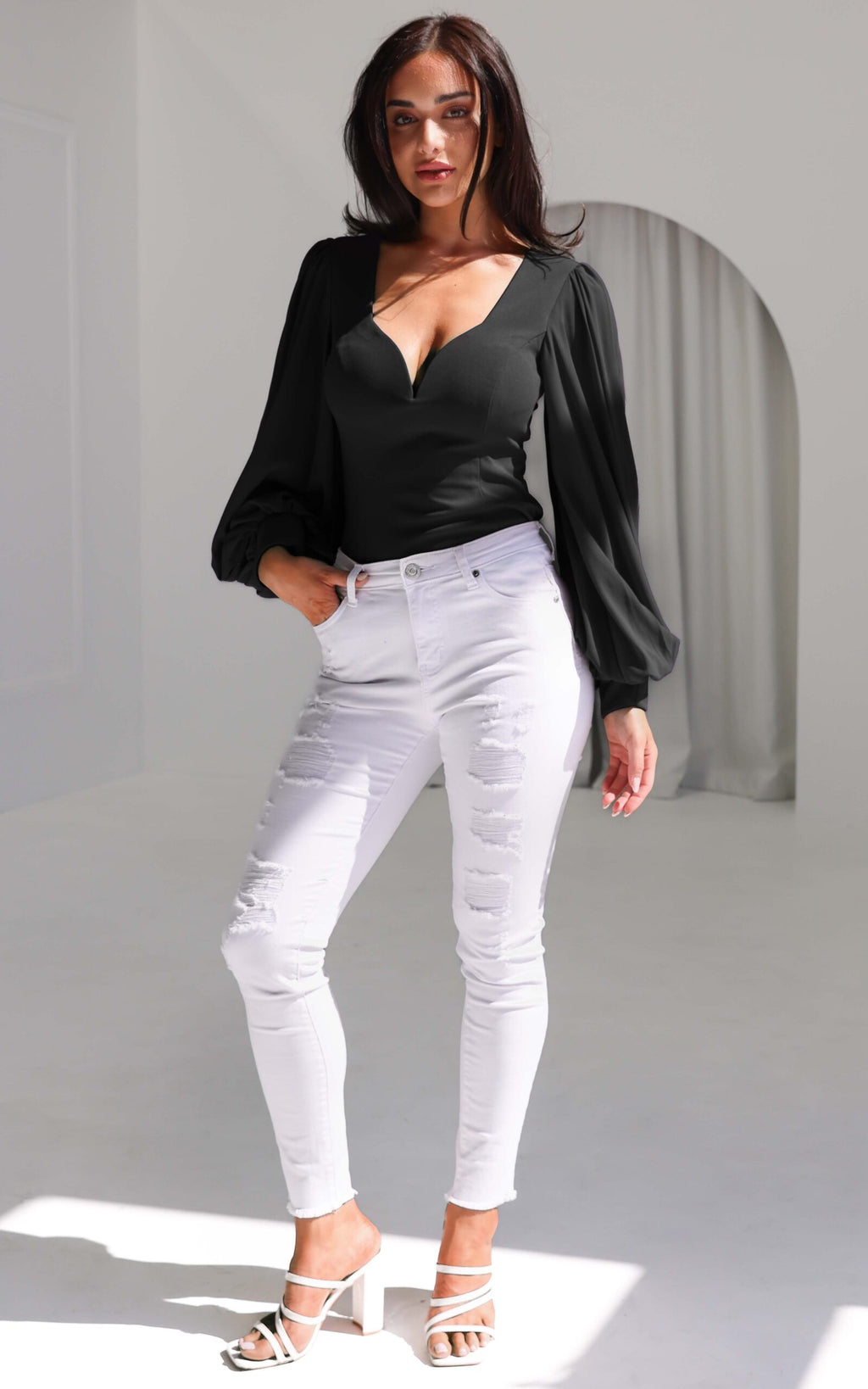 Tammy Long Sleeve Top - Black