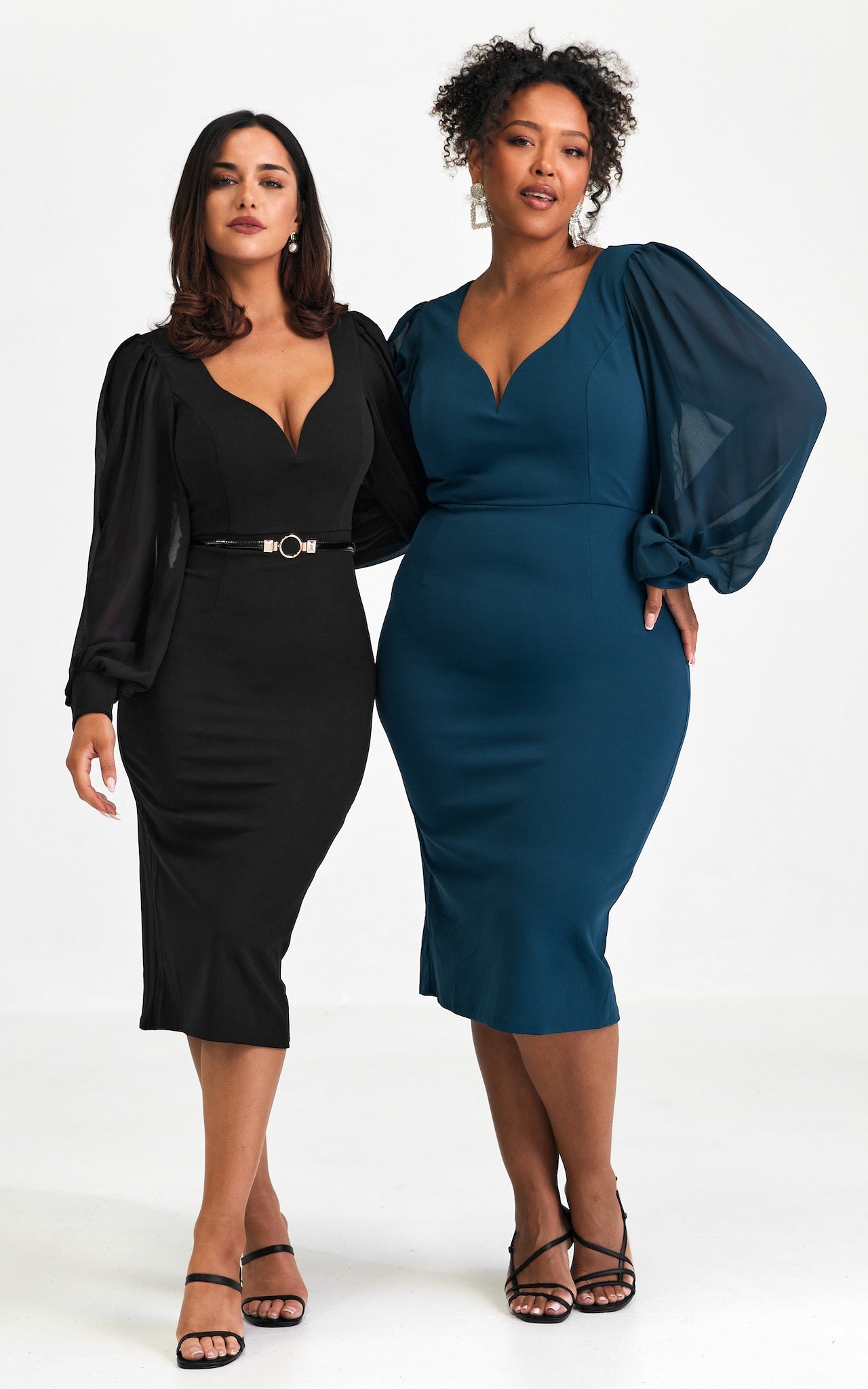 Tammy Long Sleeve Midi Dress - Midnight Blue