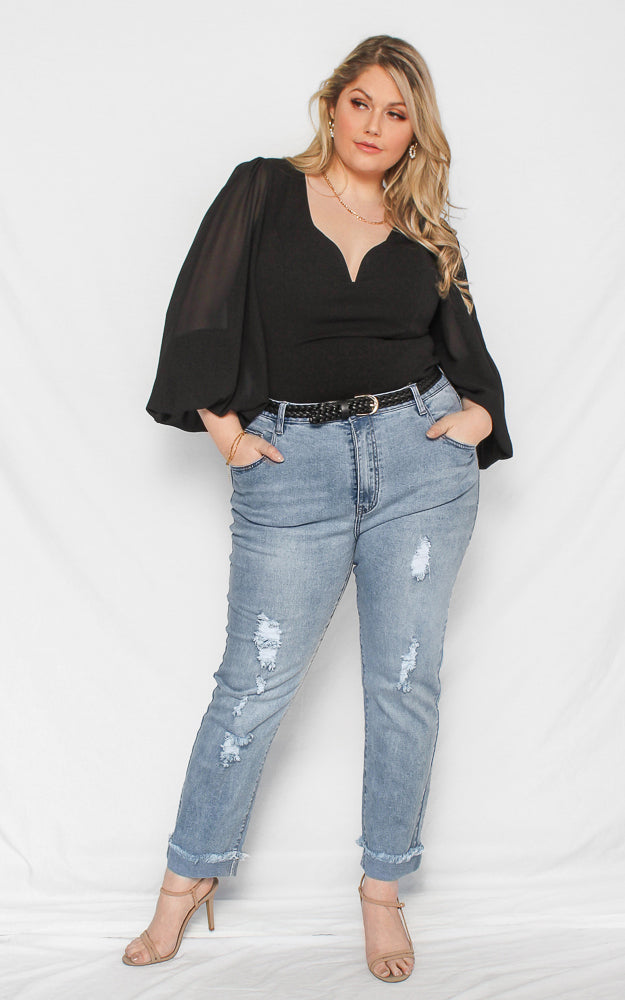 Tammy Long Sleeve Top - Black