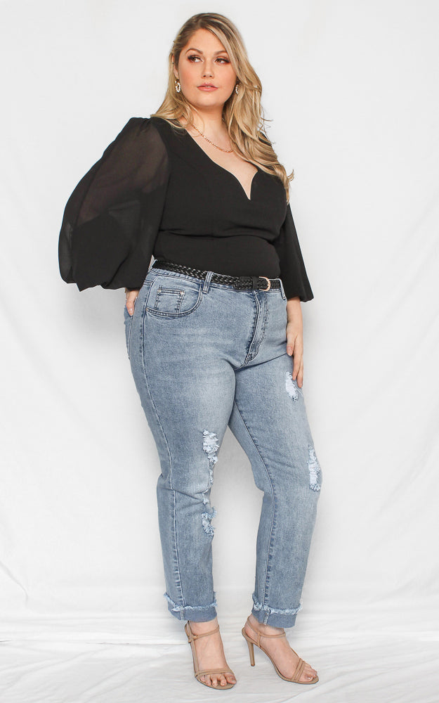 Tammy Long Sleeve Top - Black