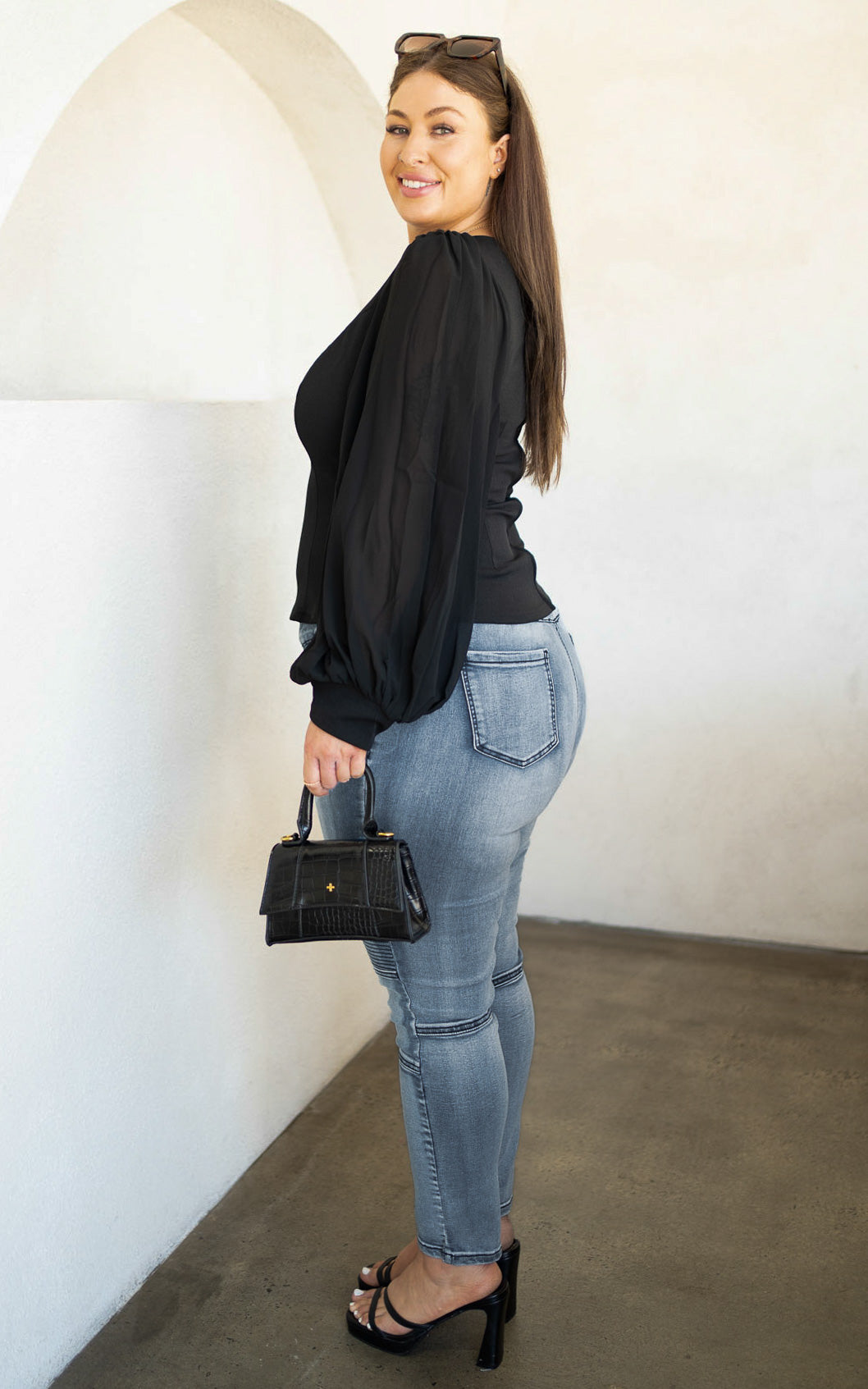 Tammy Long Sleeve Top - Black