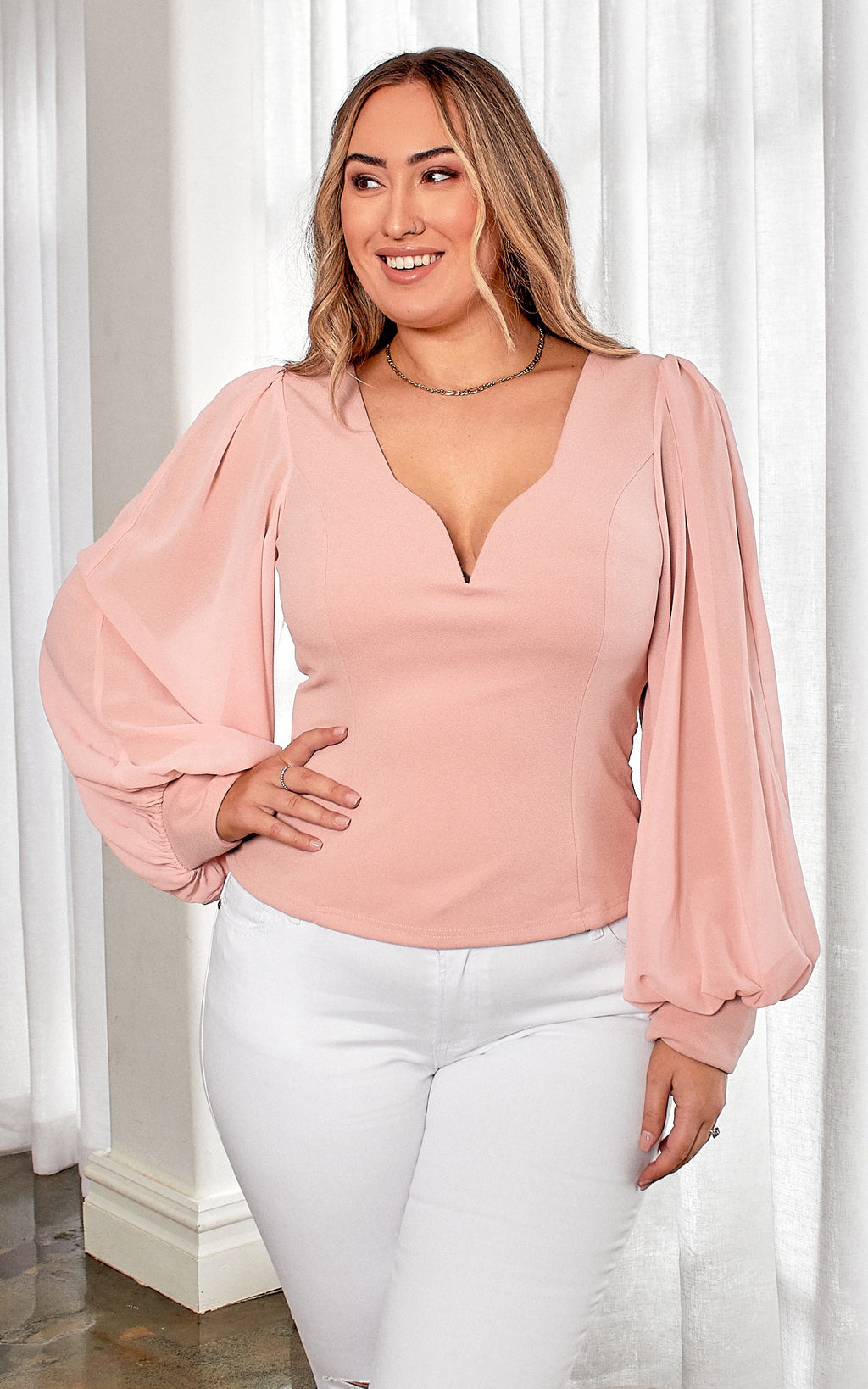 Tammy Long Sleeve Top - Blush