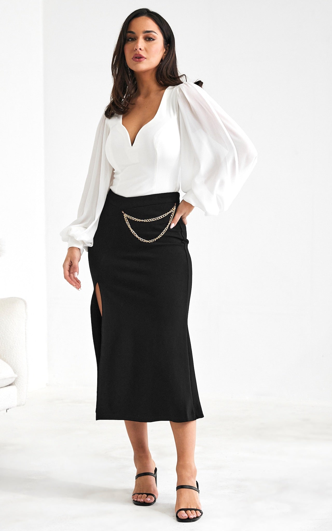 Tammy Long Sleeve Top - White