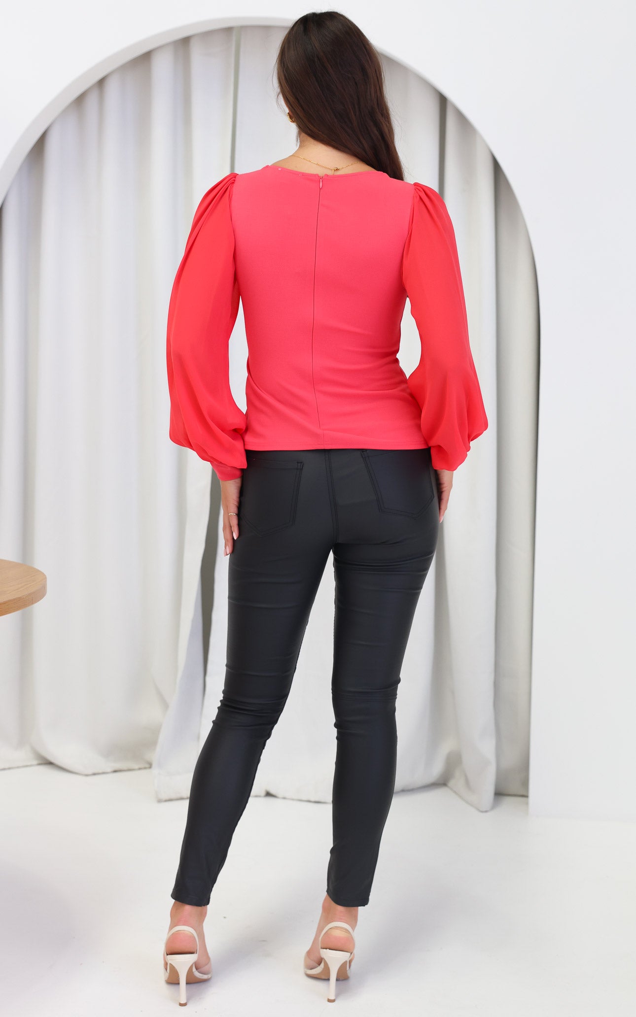 Tammy Long Sleeve Top - Watermelon Red