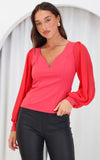 Tammy Long Sleeve Top - Watermelon Red