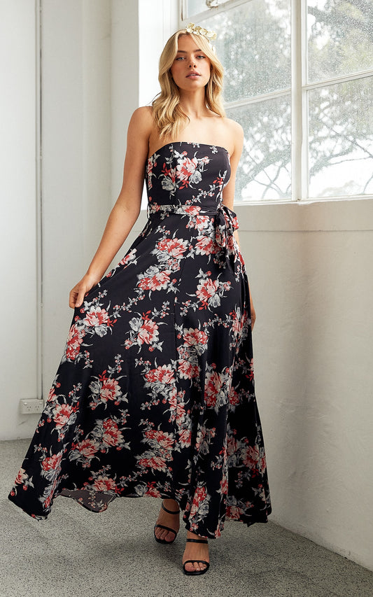 Tamra Maxi Dress - Black Floral