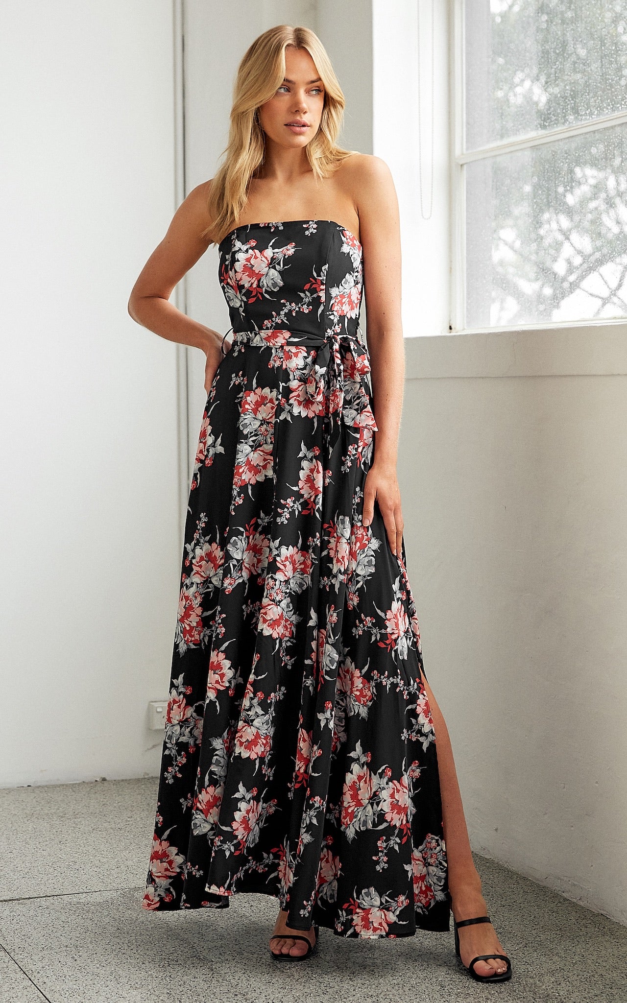 Tamra Maxi Dress - Black Floral