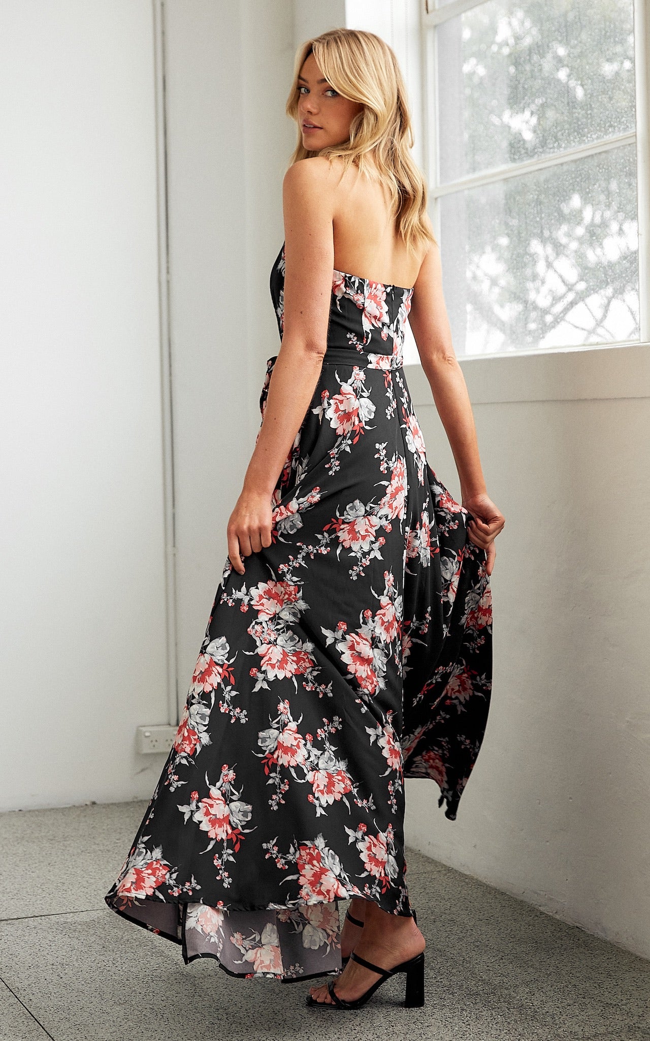 Tamra Maxi Dress - Black Floral