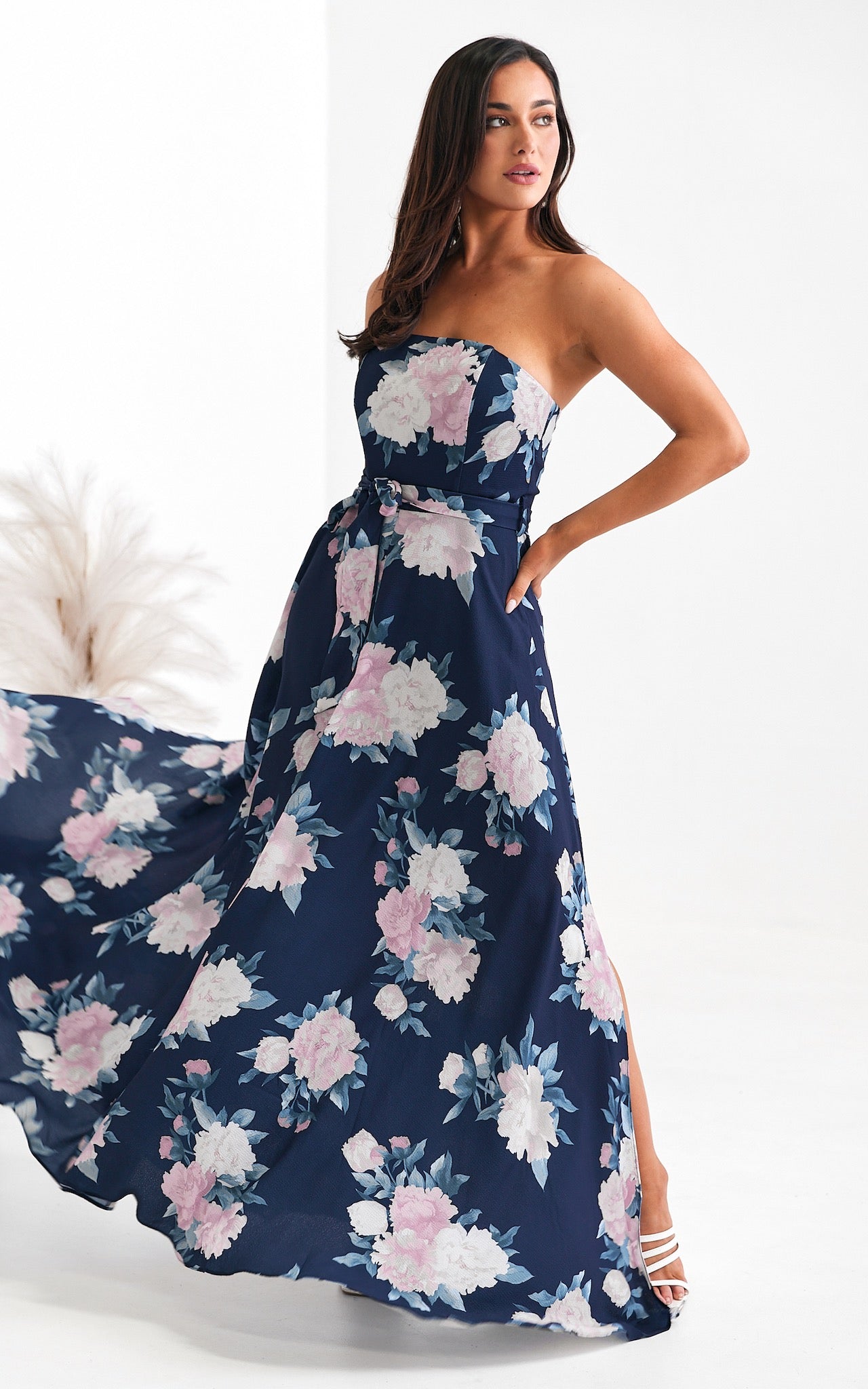 Tamra Maxi Dress - Floral Navy Print