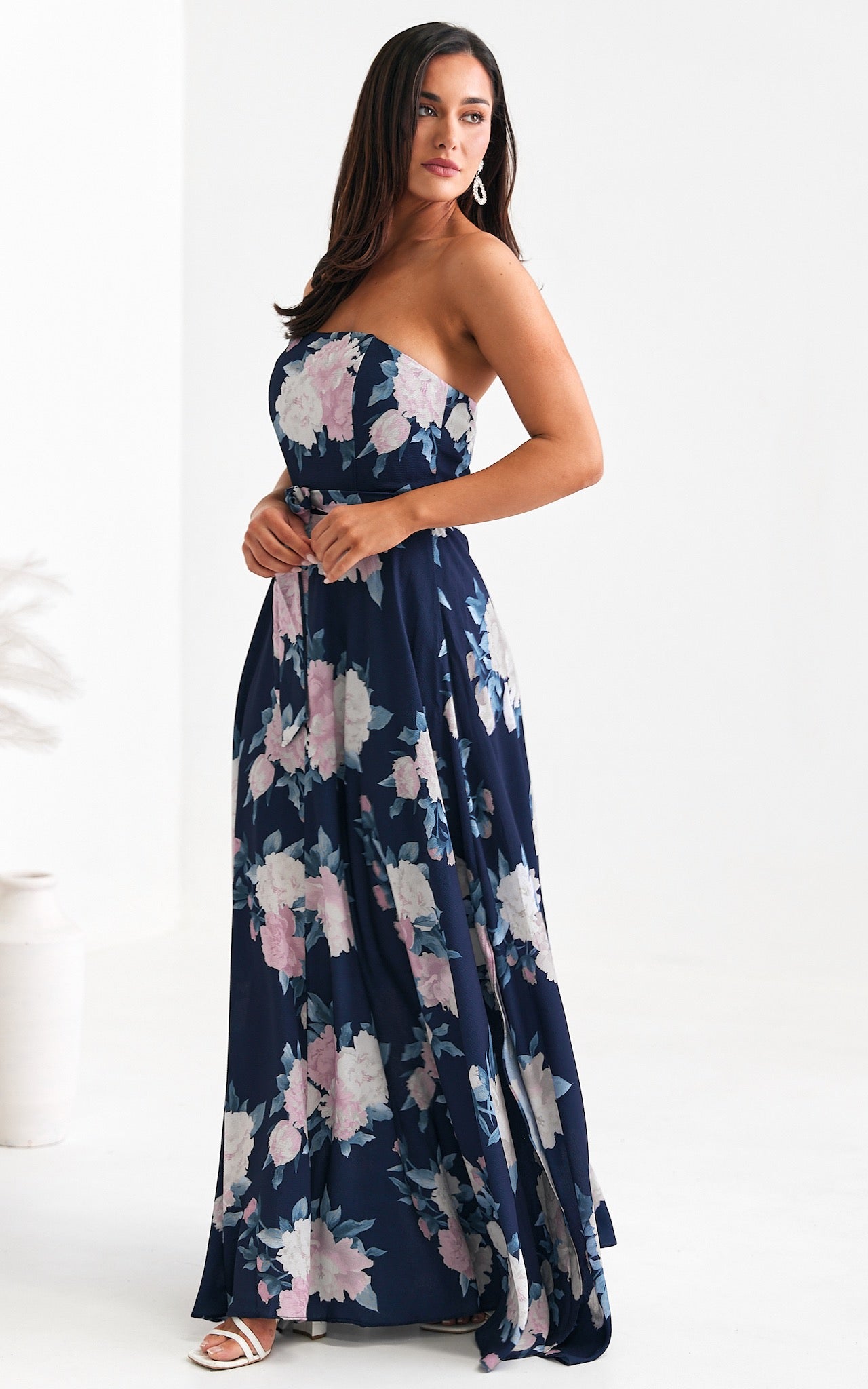 Tamra Maxi Dress - Floral Navy Print