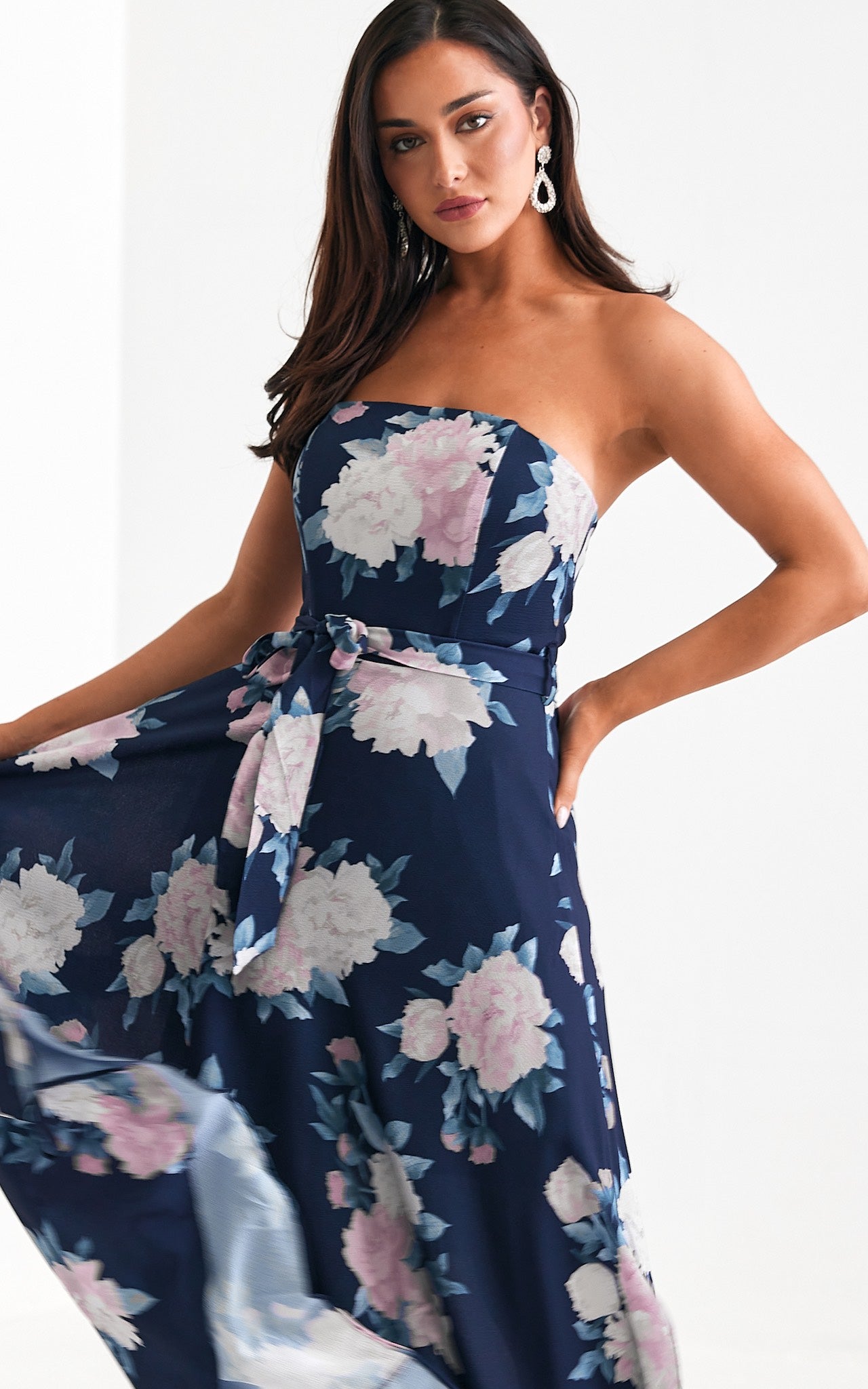 Tamra Maxi Dress - Floral Navy Print